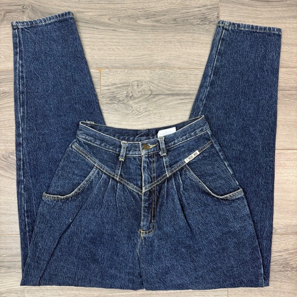Cherokee Denim - Vintage Cherokee High Waist Western Yoke Pleated Blue Denim Jeans USA Made Sz 10